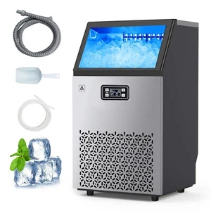 Commercial Ice Maker 150lbs/24H 66 Ice Cubes in Freestanding Cabinet LED Display - Picture 1 of 7