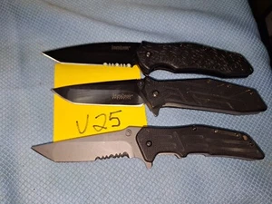 3 ASSORTED KERSHAW POCKET KNIVES   Camping Fishing   NICE     Lot V25 - Picture 1 of 3