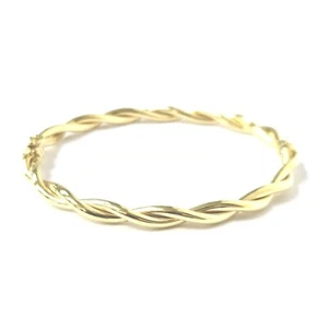 9ct Gold Twisted Bangle Ladies Yellow Fancy Style 6.2cm Diameter 5.2g - Picture 1 of 16