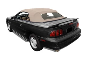 1994-04 Ford Mustang Convertible Soft Top w/DOT Approved Glass Window, Parchment - Picture 1 of 2