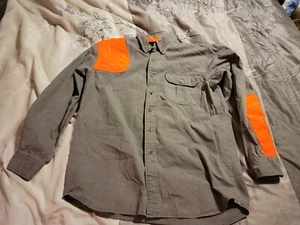 Walls Men’s Hunting medium regular Sz 40 buttoned Orange & Tan Long Sleeve Shirt - Picture 1 of 3