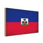 Holzschild Holzbild 30x40 cm Haiti Fahne Flagge Geschenk Deko