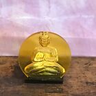 Yellow Round Buddha Candle Holder Zen Tealight Holder 10cm Decorative Plastic