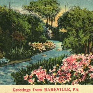 c1950 Scenic Greeting Bareville PA Postcard Leacock-Leola-Bareville Lancaster Co - Picture 1 of 3
