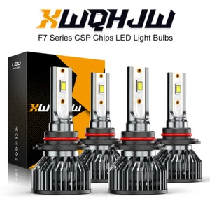 4x XWQHJW 9005 9006 LED Combo Headlight Bulbs High Low Beam Kit Cool White - Picture 1 of 8