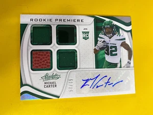DA76328  2021 Absolute RC Premiere JERSEY BALL Quad AUTO Michael Carter #57/75 - Picture 1 of 2