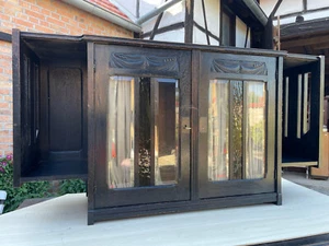 4/4/624  Vitrine Wandschrank Eiche Jugendstil um 1900 - Bild 1 von 9