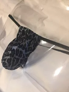 Ropa interior con estampado de guepardo de cuerda para hombre algodón azul negro luna de miel regalo - Imagen 1 de 4