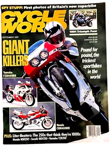 Cycle World Magazine September 1990 - 1991 Triumph Four / Yamaha FZR400RR - Picture 1 of 3