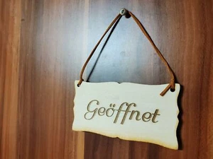 Türschild Geöffnet Geschlossen Wendeschild mit Band Holzschild diverse Größen - Bild 1 von 6