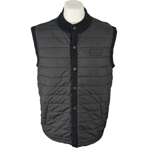 Barbour International Gilet XL Men's Black Polyester Mens Body Warmer Button Up - Picture 1 of 14
