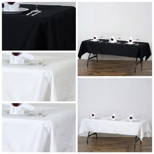 60" x 102" Rectangular Cotton Wedding Tablecloth Linens High Quality- 3 Colors - Picture 1 of 19