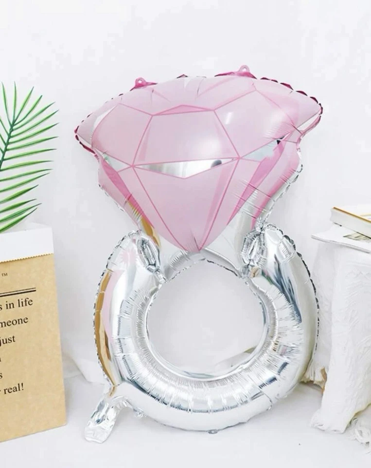 Lote de 2 anillos de compromiso de diamantes globo de plata rosa Foto 1 de 1