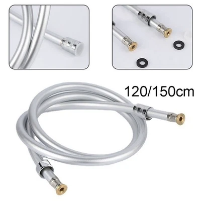 Tubo doccia argento resistente e tensibile materiale PVC liscio tubo ottone 1 2M - Immagine 1 di 4