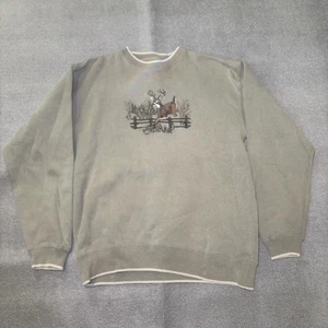 Sudadera David Taylor Ciervo Cuello Redondo Para Hombre Mediana Tostada/Verde Naturaleza De Colección #905 - Imagen 1 de 10