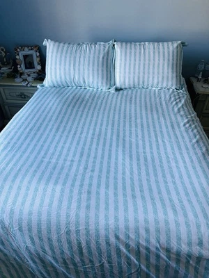 3PC Duvet Cover Set with Matching Shams By Jenjoy Co.  Queen Size Light Blue - Image 1 of 4