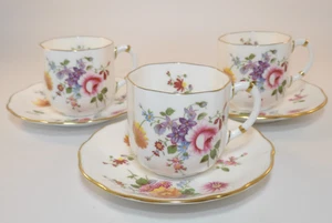 3 Royal Crown Derby Posies Demitasse Coffee Cups & Saucers c1970 Lot A Excellent - Picture 1 of 14