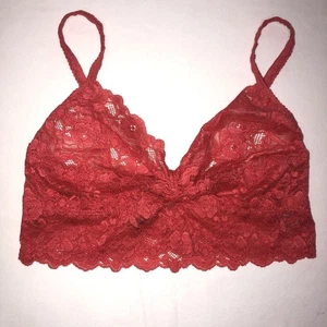 LE3NO Floral Mesh Triangel Bralette BH Koralle Ungepolstert Mesh Damen Gr. S - Bild 1 von 6