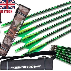 Archery Arrow Quiver 30" Carbon Arrows SP500 ID6.2mm Bow Hunting Shooting Target - Picture 1 of 23