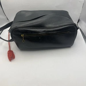De colección Utili-Kit Cuero Negro Cremallera Artículos de Aseo Afeitado Viaje Doble Estuche Bolso - Imagen 1 de 11