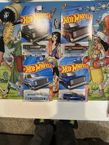 Menge 4 Hot Wheels 83 Chevy Silverado Fabrikversiegelt Kostenloser Versand in Verpackung - Bild 1 von 6