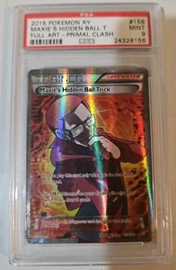 POKEMON XY PRIMAL CLASH 158 FULL ART/MAXIE'S HIDDEN BALL TRICK PSA 9 Bin SC1 - Picture 1 of 3