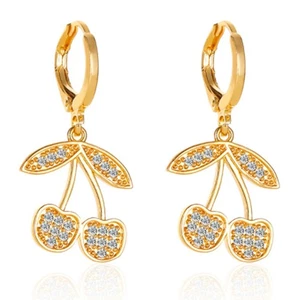 Pendientes Cortos Dulce Cereza Exquisita Gota Fruta Colgante Ear3186 - Imagen 1 de 6