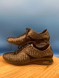 Cole Haan G Series Sneakers Shoes Women's Sz 8.5B Black Leather Woven Casual - Picture 1 of 12