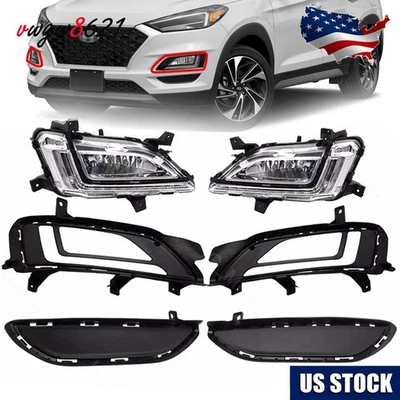 Juego de luces antiniebla LED diurnas parachoques DRL para Hyundai Tucson 2019 2021 Foto 1 de 4