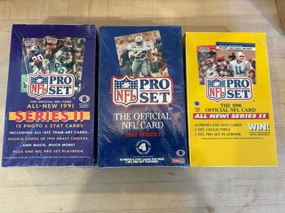Lot Of 3 PRO SET Proset Factory Sealed Boxes 1990 + 1991 SERIES 2 1992 Series 1 - Image 1 of 4