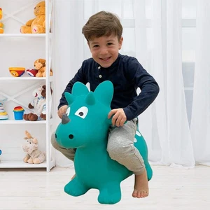 BounceZiez Inflatable Bouncy Ride-On Hopper with Pump - Dino - Picture 1 of 2