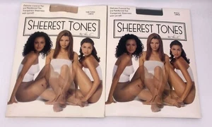 2pr Kathie Lee Sheerest Tones-Skin Toned Nylon Pantyhose-S/M, M/T, Plus 5 Colors - Picture 1 of 17
