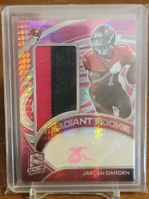 2021 Spectra Pink Neon Jaelon Darden Radiant Rookie Auto #d 14/25 RC Buccaneers - Image 1 of 3