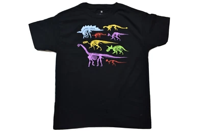 Smithsonian Youth Boys Multiple Dinosaurs Graphic Black Shirt New S, M, L - Image 1 of 4