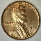 1940 Lincoln Wheat Cent Coin 1c Us Penny Uncirculated Possible Toning or Spots