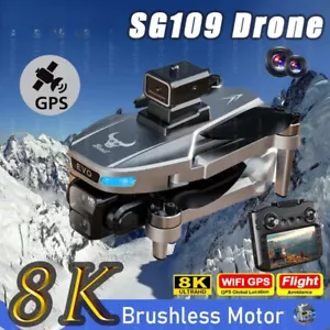 Drone 8K Professional GPS HD Camera Drones 5G WIFI FPV Video UAV 5.9 Inch - Picture 1 of 25