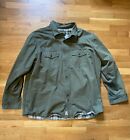 Eddie Bauer Mens 2Xl Jacket Olive Green Button Front Outdoor Outfitter