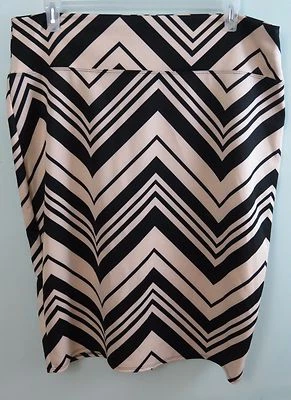 Falda Derek Heart Plus Tostada y Negra Chevron Rayas Talla 2X Nueva con Etiquetas Foto 1 de 2