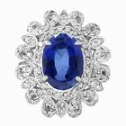 Aa Grade Natural Blue Tanzanite 2.10ct Oval Shape Ring In 925 Sterling Silver