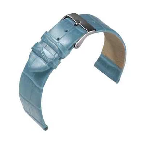 Watch Strap Crocodile Cowhide Light Blue by Eulit - 12, 14, 16, 18, 20 mm - Picture 1 of 1