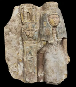 Wunderbares Stück der Königin Hatschepsut mit Göttin Hathorsäule - Bild 1 von 5