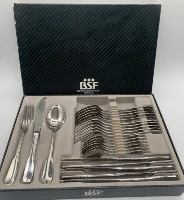 BSF Menü- Speisebesteck 24 Teile 18/8 Edelstahl 6 Personen Allegro Spatenform - Bild 1 von 4