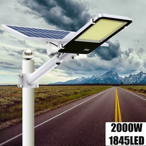 Commercial Solar Street Lights Outdoor Dusk to Dawn Solar High Bright Aluminum - Picture 1 of 16