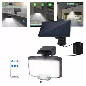 LED Large Solar Motion Sensor Light Outdoor Garden Wall Security Flood Lamp - Picture 1 of 12