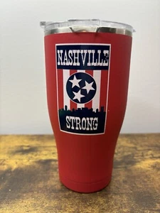 Orca Coolers Tumbler Drink Insulated Cup Red 22 Oz With Lid “NASHVILLE STRONG” - Picture 1 of 7