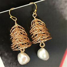 Natural fashion white Pearl Earrings 18K lady Gift Beautiful Thanksgiving Gift