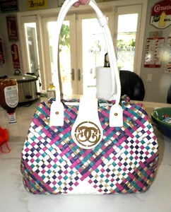 VINTAGE SHARIF COLORFUL WOVEN LEATHER PURSE SHOULDER BAG - Bild 1 von 18