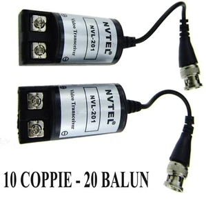 10 x COPPIA TRASMETTITORI VIDEO BALUN CCTV  cavo UTP CAT 5 telecamera DVR 20 Pz. - Foto 1 di 4