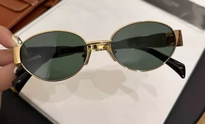 Celine Sunglasses Women CL40235U Gold Frame Green Lens - Picture 1 of 4