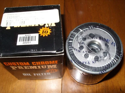 FILTRO DE ACEITE PREMIUM HARLEY DAVIDSON CROMADO PERSONALIZADO (NEGRO) 22251 NUEVO DE STOCK Foto 1 de 2